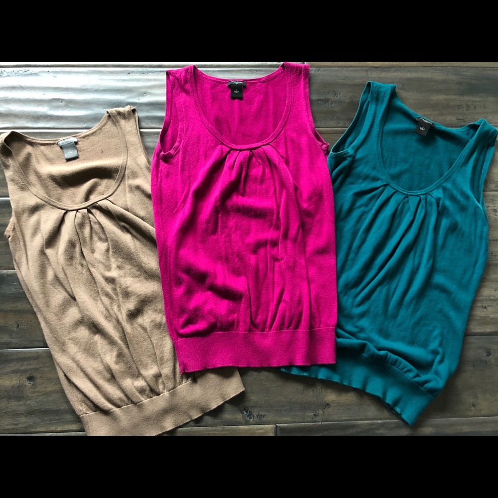 Set of Three Ann Taylor Sleeveless Sweater Tops